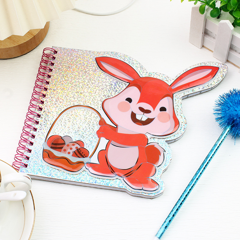 PVC esponja tridimensional burbuja pegatinas cubierta láser bobina libro lindo patrón animal de dibujos animados bloc de notas se puede personalizar