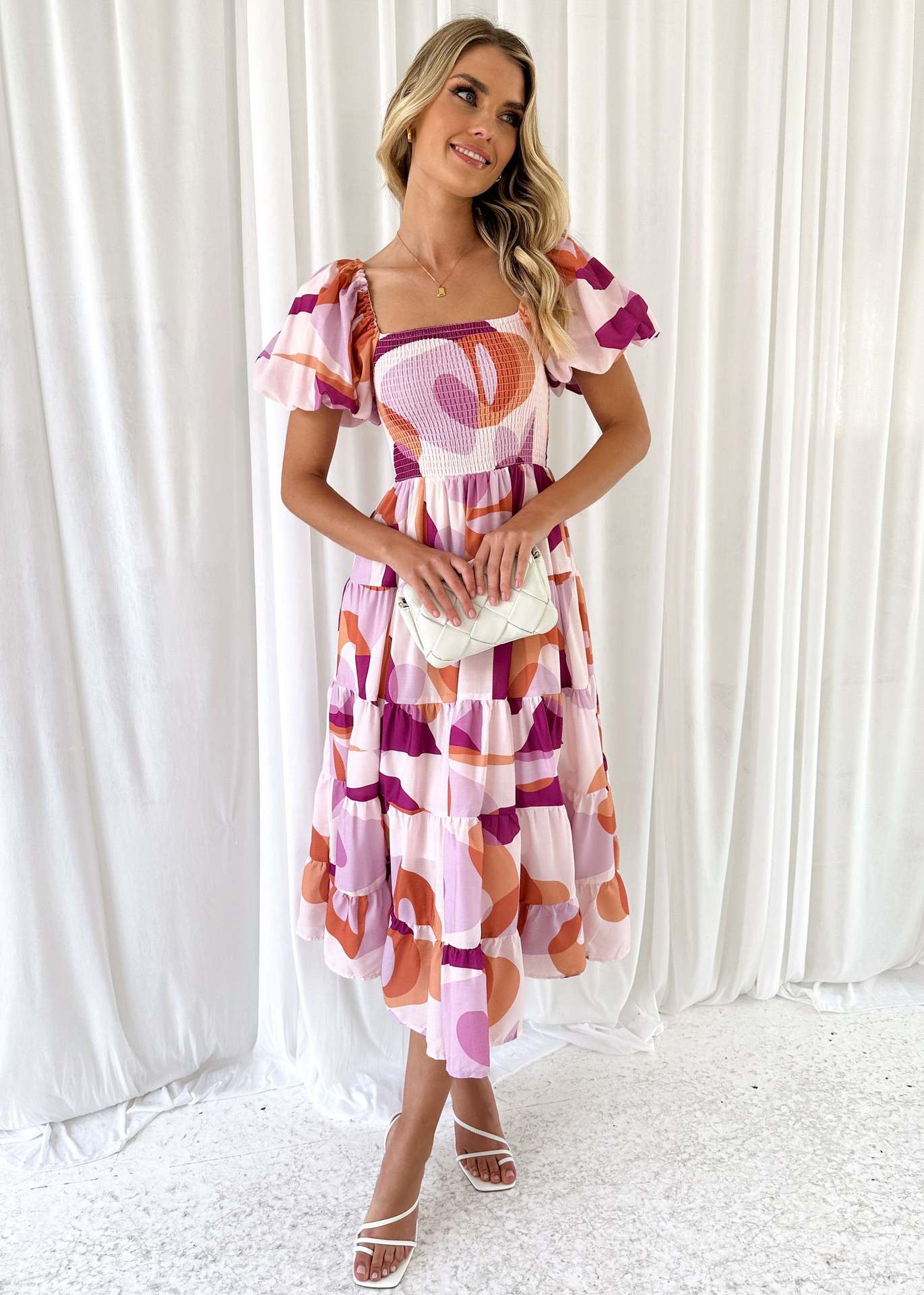 301g Weight Maxi Long Dress Dress Length Type Short Sleeve Sleeve Length Regular Dress Dresses Type Puff Sleeve Sleeve Type Polyester Fabric Type Mid Waist Waist Line Travel, Daily Occasion Boat Neck Neckline Regular Fit Fit Type Flower Pattern Summer, Spring Season Women's Gender Elegant, Classic Style Style Wholesale Women's Elegant Classic Style Flower Travel Daily Boat Neck Short Sleeve Regular Dress 22