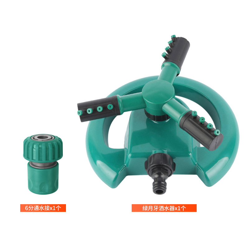 녹색 초승달 스프링클러 + 1 에 연결된 6 개의 워터 포인트