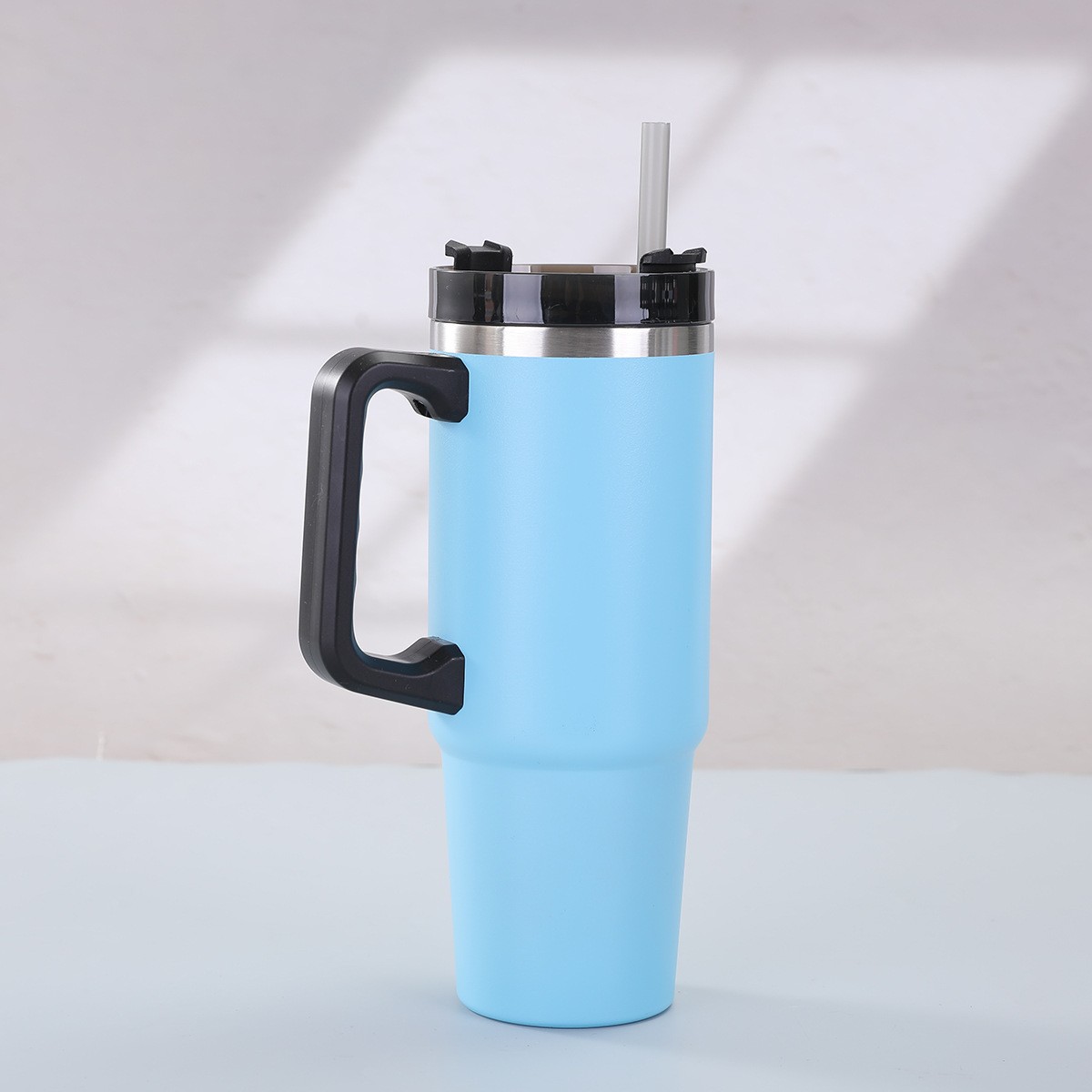 Nueva taza del coche del acero inoxidable 30oz con la taza del vacío de la capacidad grande de la manija con la taza práctica del helado del coche de la paja