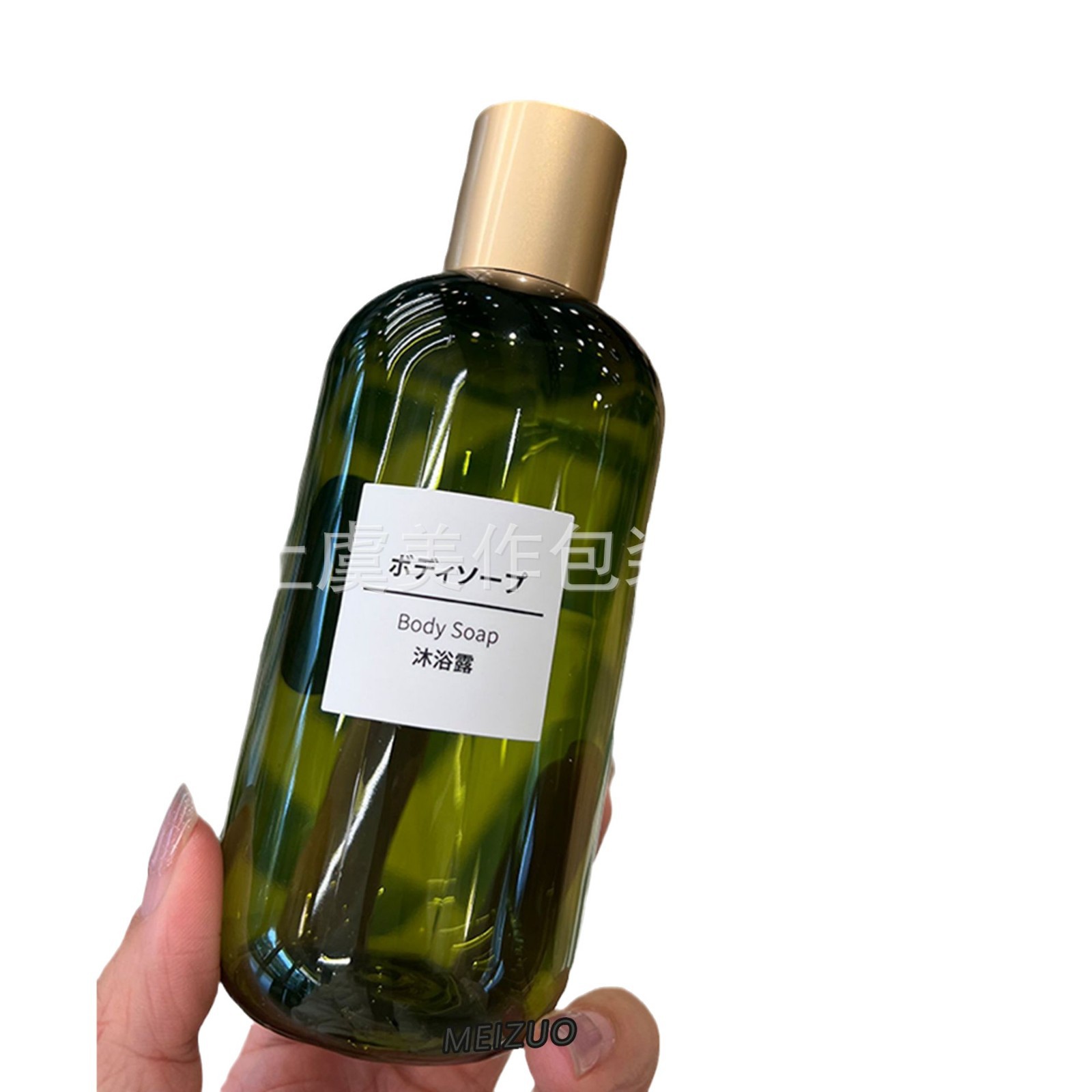 Sen verde protector de luz natural viento tipo tapa de tornillo botella de reemplazo de loción de gran capacidad 500ml champú acondicionador de cabello baño