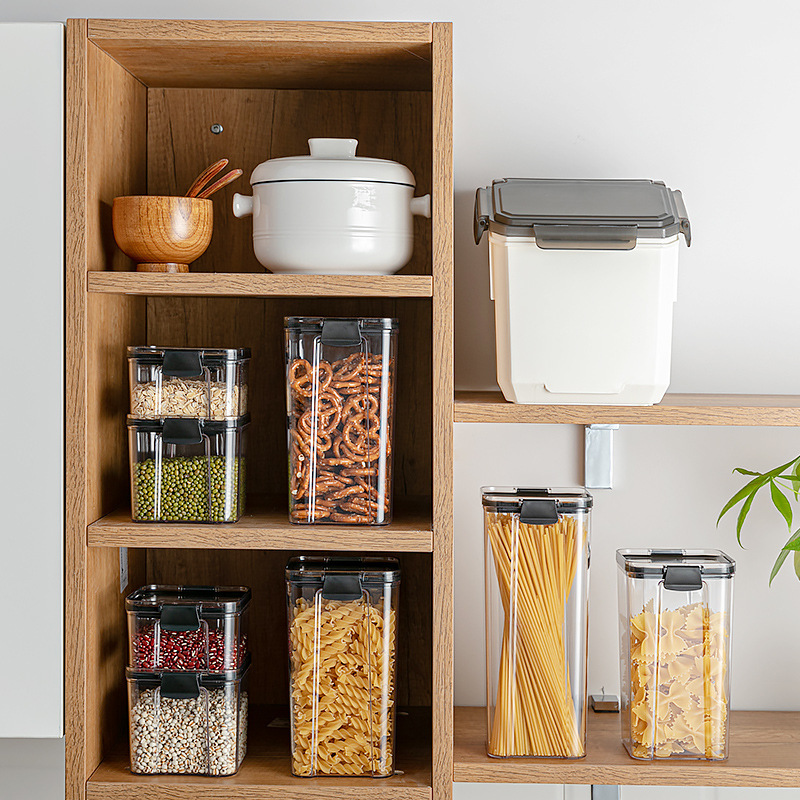 密封瓶食品グレードの透明プラスチック家庭用キッチンスパイス保存瓶ナッツ乾物穀物保存ボックス|undefined