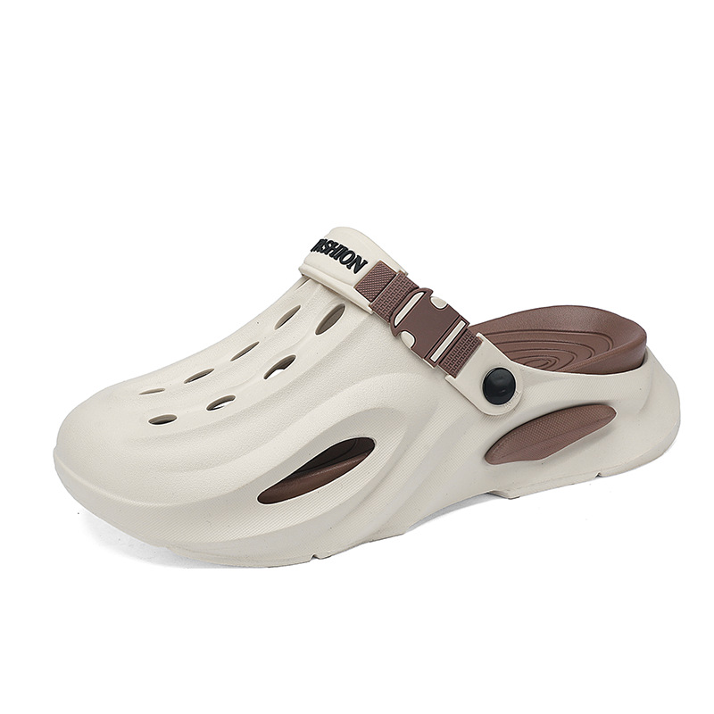 2025 verano nuevo estilo eva deportes al aire libre hombres y mujeres ocio suela gruesa hueco Baotou aumento par zapatos con agujeros