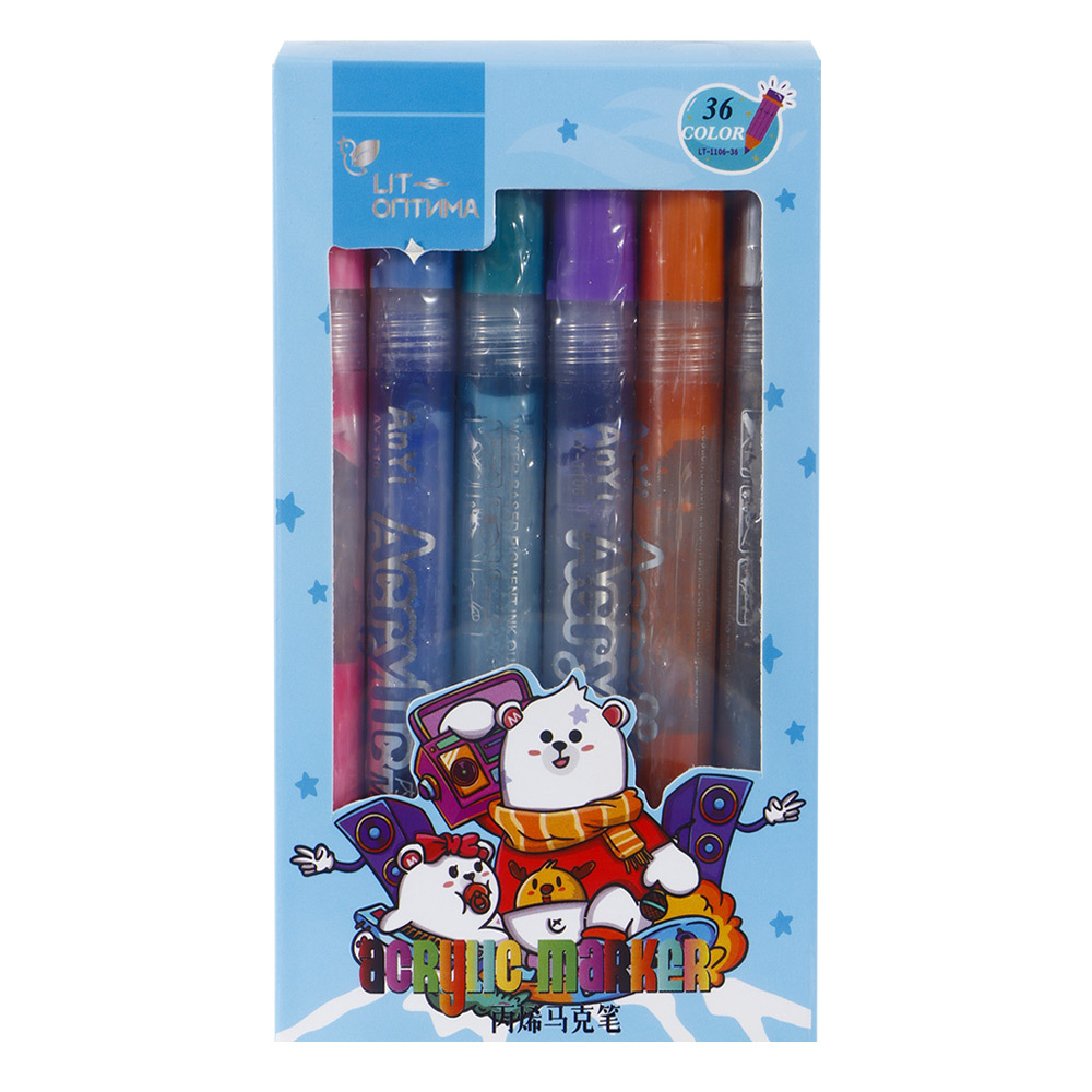 Marcador de acrílico impermeable para niños pintura lavable pincel de acuarela pincel de marca de color set al por mayor