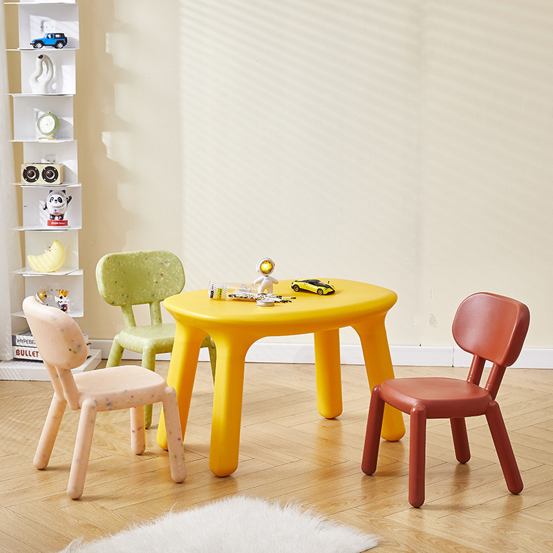 Nordic Children's Chair Eco-Friendly Plastic Baby Kindergarten Dining Table Chair Internet Celebrity Ins Home Backrest Small Low Stool