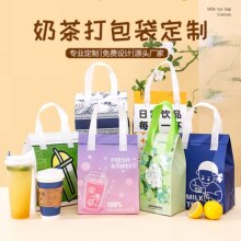 现货外卖无纺布保温袋铝箔打包袋奶茶烧烤蛋糕咖啡一次性手提袋子