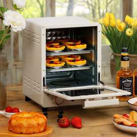 家用烘焙多功能空气烤箱15L大容量披萨面包3层烤炉电动油炸锅跨境