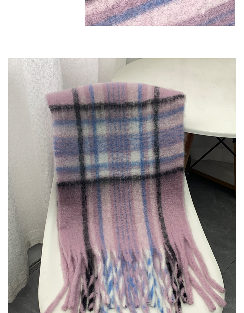 Bufanda de cuadros para mujer con flecos estilo cachemir_voghion.com