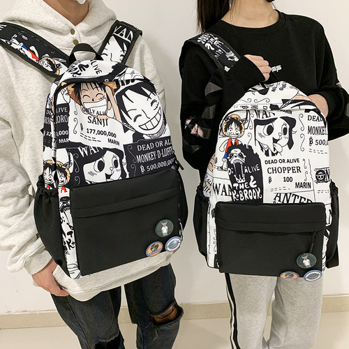 Street Fashion Print Student Backpack Casual Middle/High School Student Bag Trend Brand Print Anime Backpack For Boys and Girls