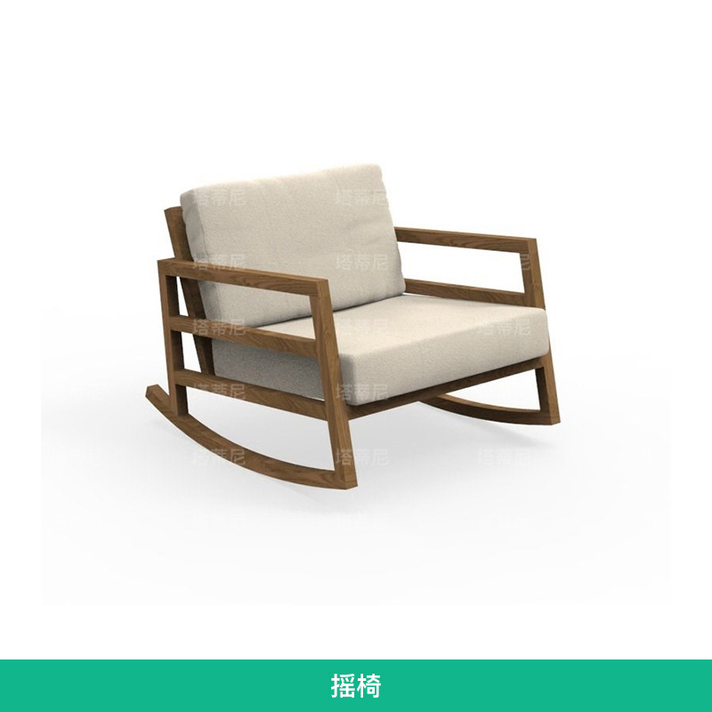 Sofá de aluminio para exteriores, muebles de ocio para balcón y patio, sala de estar en la terraza, conjunto de sillas mecedoras resistentes a la lluvia y al sol. image 9