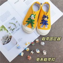 Children's cartoon slip-on sneaker lace lock bread clip spring fastener panda astronaut shoe flower