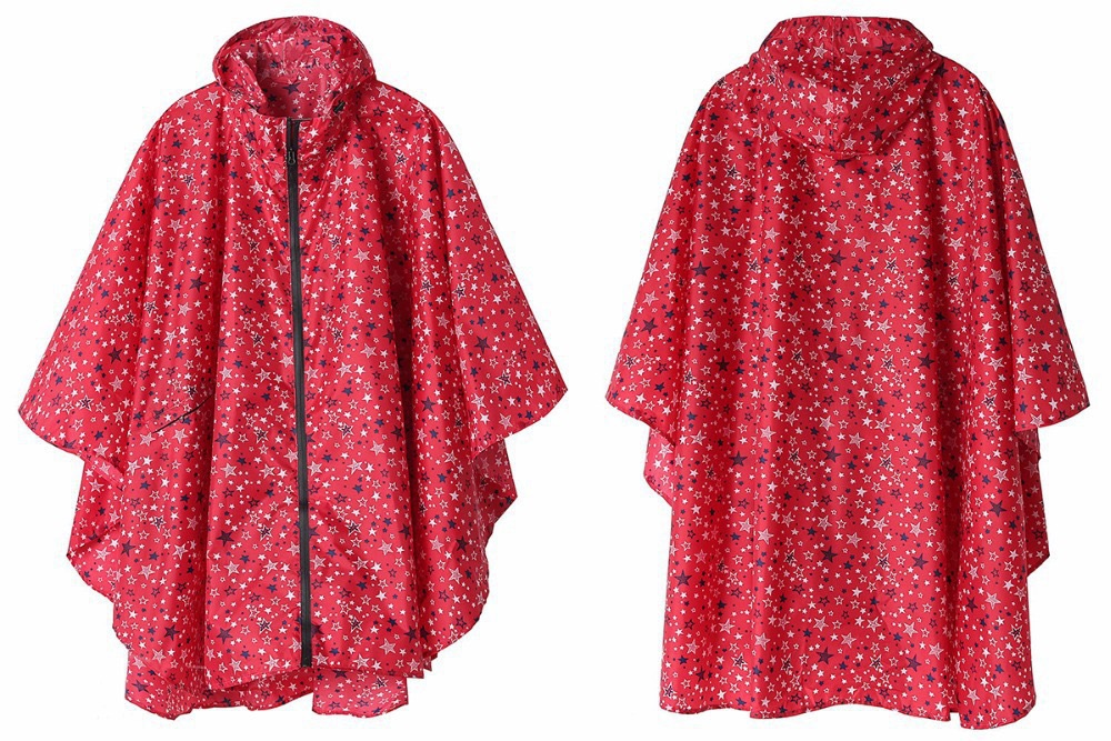 Japon ve Kore moda unisex panço yağmurluk açık bisiklet yürüyüş panço hafif baskılı fermuarlı yağmurluk panço
