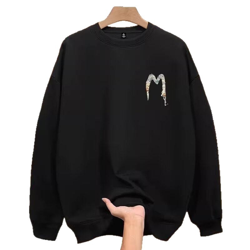 Europäische Luxus Neue Trendy Marke Frühling Herbst Gott Des Glücks Bedrucktes Sweatshirt Coole Und Einfache Herrenmode Rundhals_voghion.com