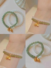 网红同款圣世莲心莲花手链女款和田钰粉水晶两世欢手串高级感礼物