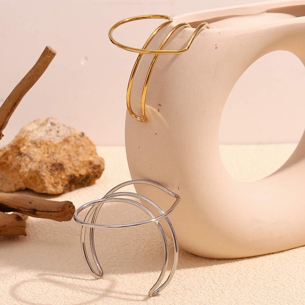 Plated 18K Gold Line Love Stainless Steel Bracelet