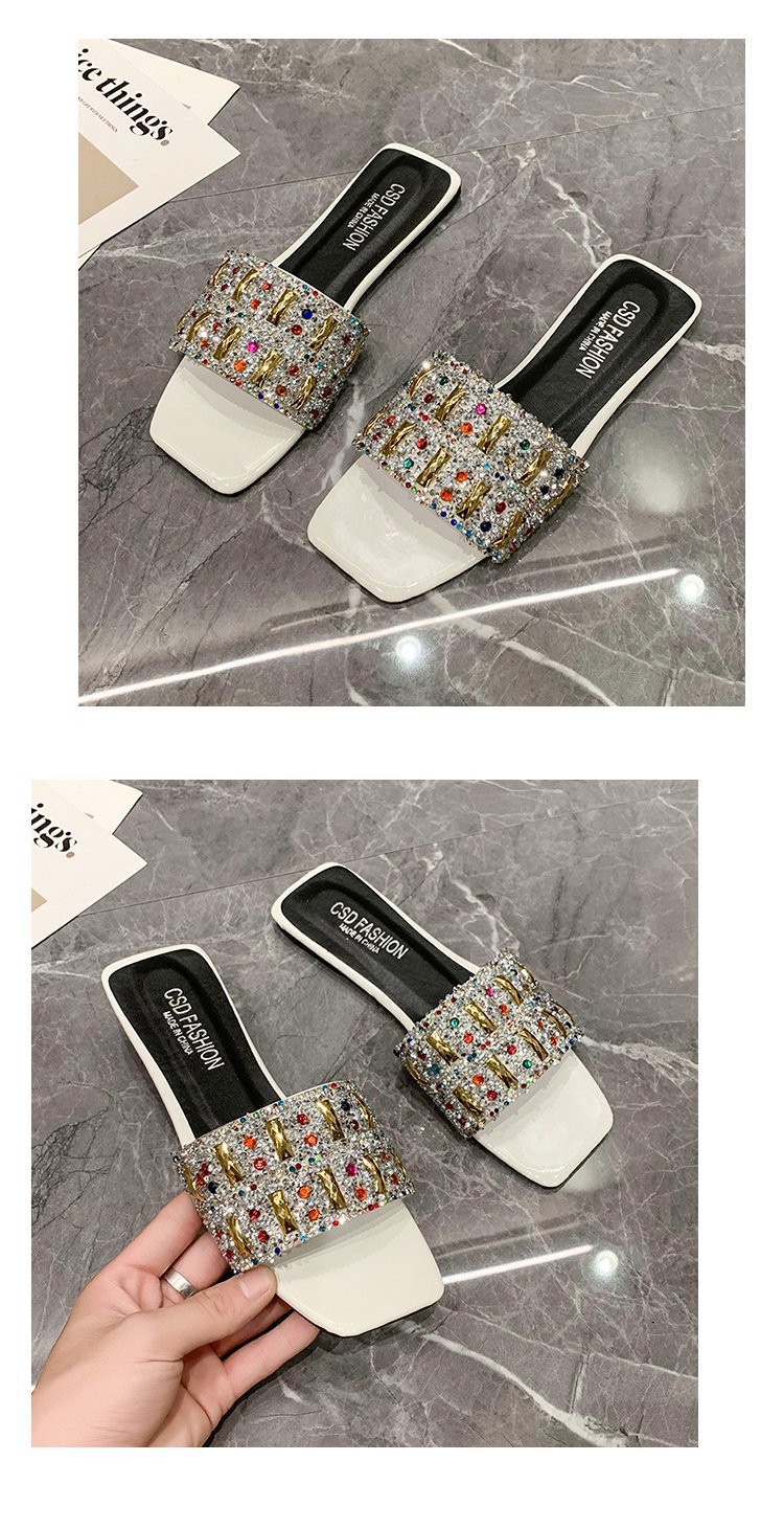 Sommer neue voller Diamant flache Unterseite Hausschuhe modische Sandalen Frauen, Outdoor-Strandschuhe für Frauen_voghion.com