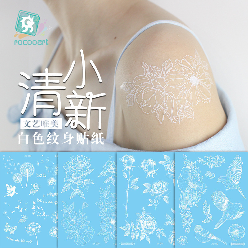 Rikalong cross-border waterproof white tattoo small fresh clavicle flower tattoo factory wholesale tattoo Rikalong cross-border waterproof white tattoo small fresh clavicle flower tattoo factory wholesale tattoo