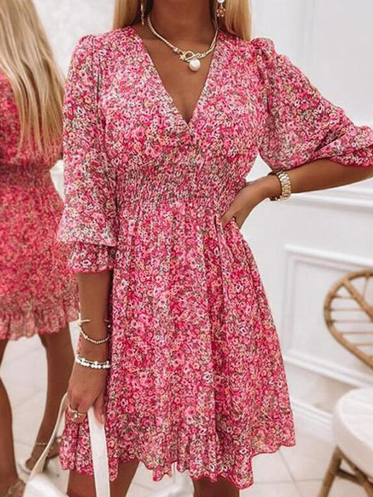 Vestido midi floral bohemio 6