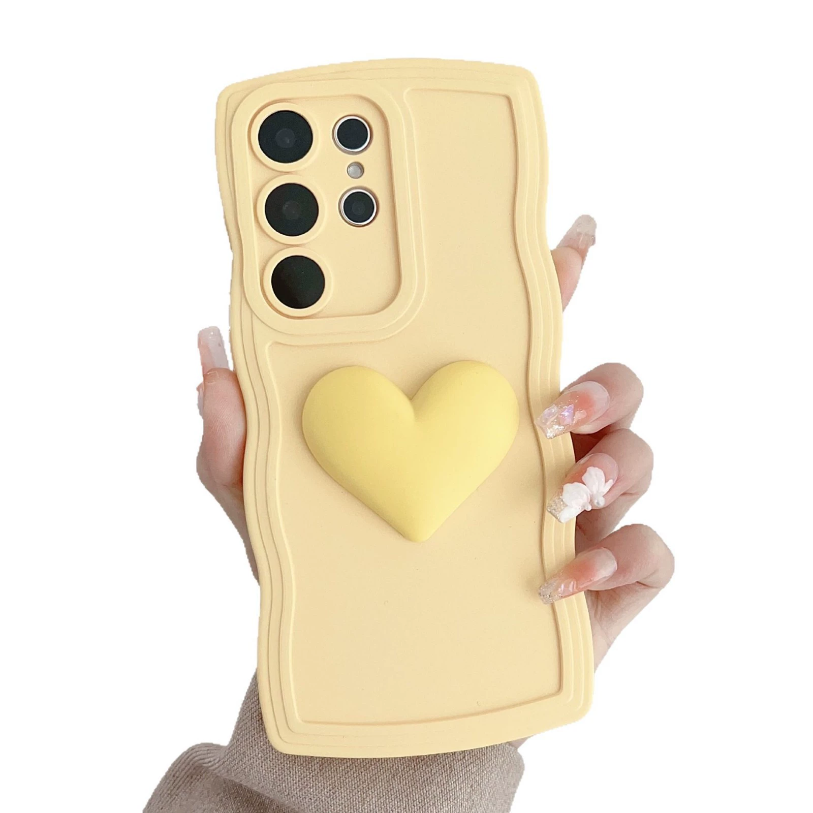 Подходит для Samsung S25Ultra чехол для мобильного телефона, S23 жидкая волна A36 трёхмерная любовь S25FE/A15 защитный чехол