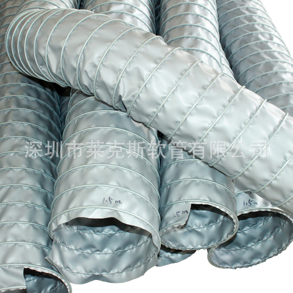 外部螺旋镀锌片起到非常好的耐磨性能在地上随意拖拽不会损坏风管