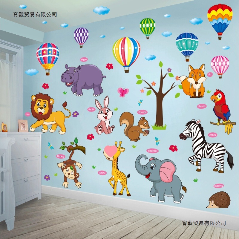 Children's Day Classroom Cartoon Stickers Baby Room Decoration Wall Art Wall Decals Early Education Wall Stickers Large