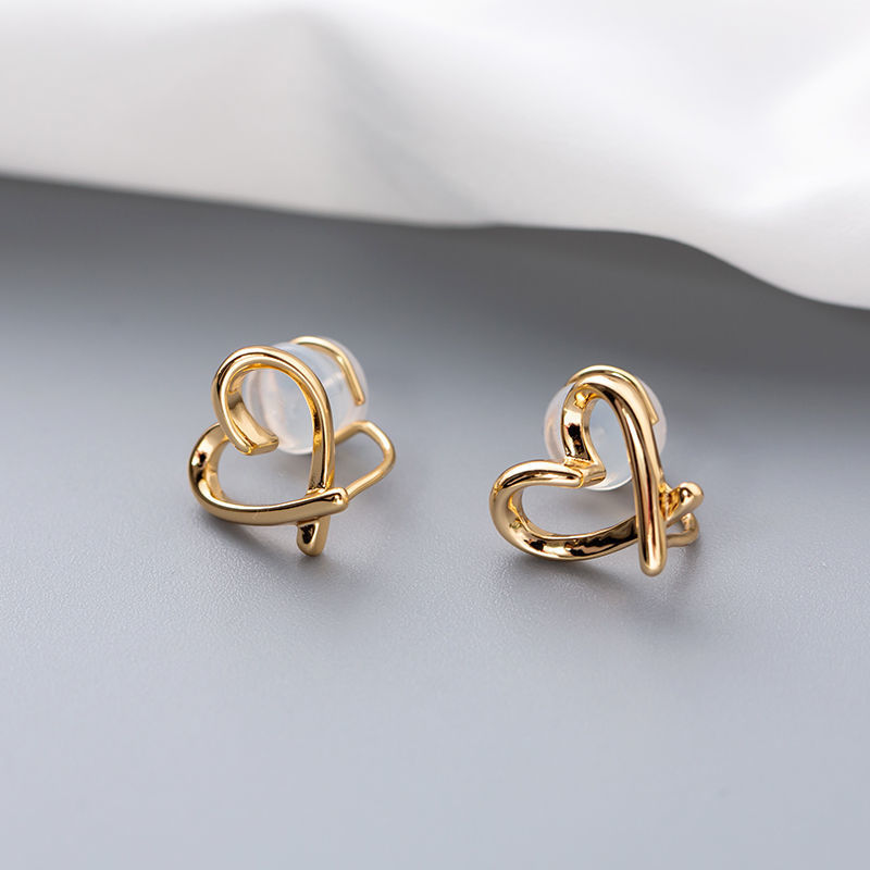 Ear Studs Classification 1 Pair Simple Style Heart Shape Plating Alloy Ear Studs