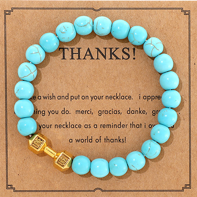 27g Weight Bracelets Classification rope Chain Material 1 Piece Quantity Outdoor, Shopping Occasion Spandex, Zinc alloy Material Dumbbell, Round Pattern Unisex Gender Beaded Design Ethnic Style, Classic Style Style Ethnic Style Classic Style Dumbbell Round Spandex Stone Zinc Alloy Wholesale Bracelets 2