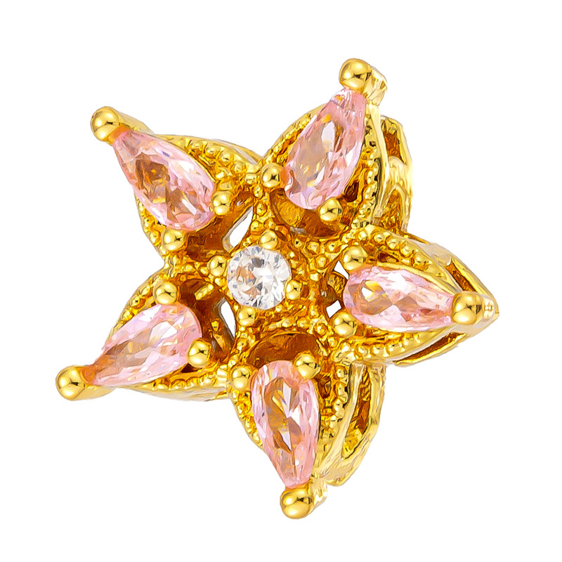 Antiguo método oro goteando aceite azul quemado colgante cuentas Dios de la riqueza atrapador de sueños flor cuentas de tambor accesorios de bricolaje joyería de transferencia