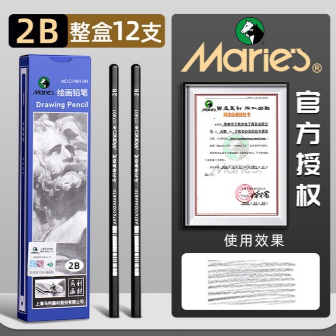 マーリー スケッチ鉛筆 美術学生描画 2B 木炭 C7401 ハードミディアム ソフト カーボンペン 4B 絵画スケッチ ペンボックス|undefined