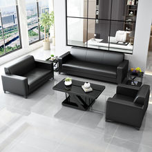 办公沙发茶几组合现代简约商务会客接待办公室三人位皮艺沙发