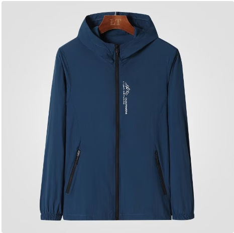 Ropa de protección solar de seda de hielo de secado rápido de verano abrigo fino con capucha para hombres transpirable al aire libre Ropa de protección solar para hombres abrigo a juego