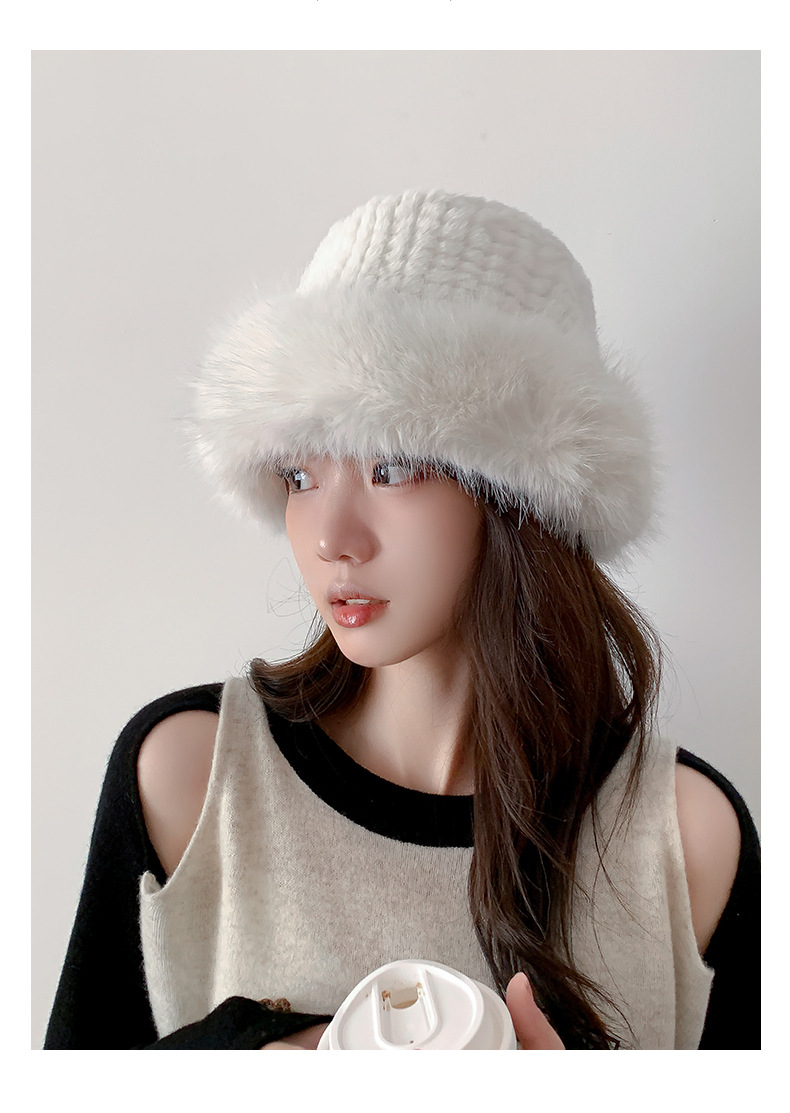 Καπέλο Fox Furry Furry για γυναίκες τον χειμώνα στην κορεατική έκδοση, μικρό πρόσωπο, χοντρό και ζεστό καπέλο ψαρά, μεγάλη περιφέρεια κεφαλιού, κρύο-ανθεκτικό καπέλο νιπτήρα_voghion.com