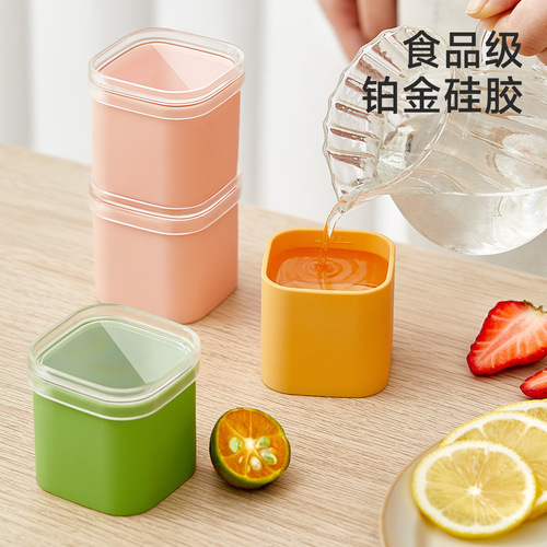 Square ice cube tray silicone ice cube mold kitchen tool ice storage tray ice making container whiskey ice cube tray