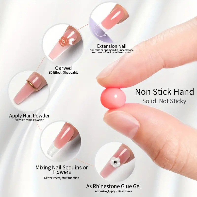 Adhesivo de extensión antiadherente sólido, pegamento de extensión, pegamento de extensión de uñas, pegamento de extensión, pegamento de tallado, plasticidad, marca, explosión transfronteriza.