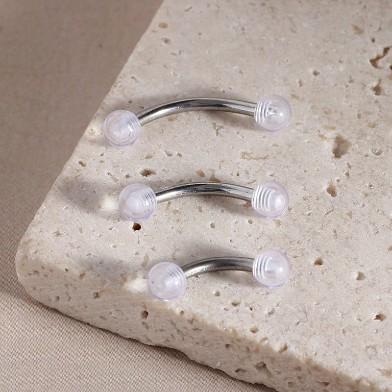 Basic Stainless Steel and Acrylic Eyebrow and Lip Piercing Set 6-10mm - 3 to 12 Pieces detail image 8