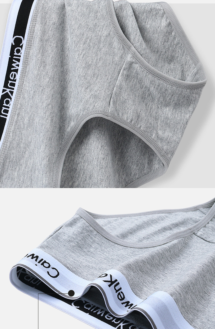 Solid Color Mid Waist Briefs Panties display picture 1