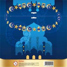 月亮星星派对装饰金葱拉旗横幅 月亮节装饰星星月亮拉花吊