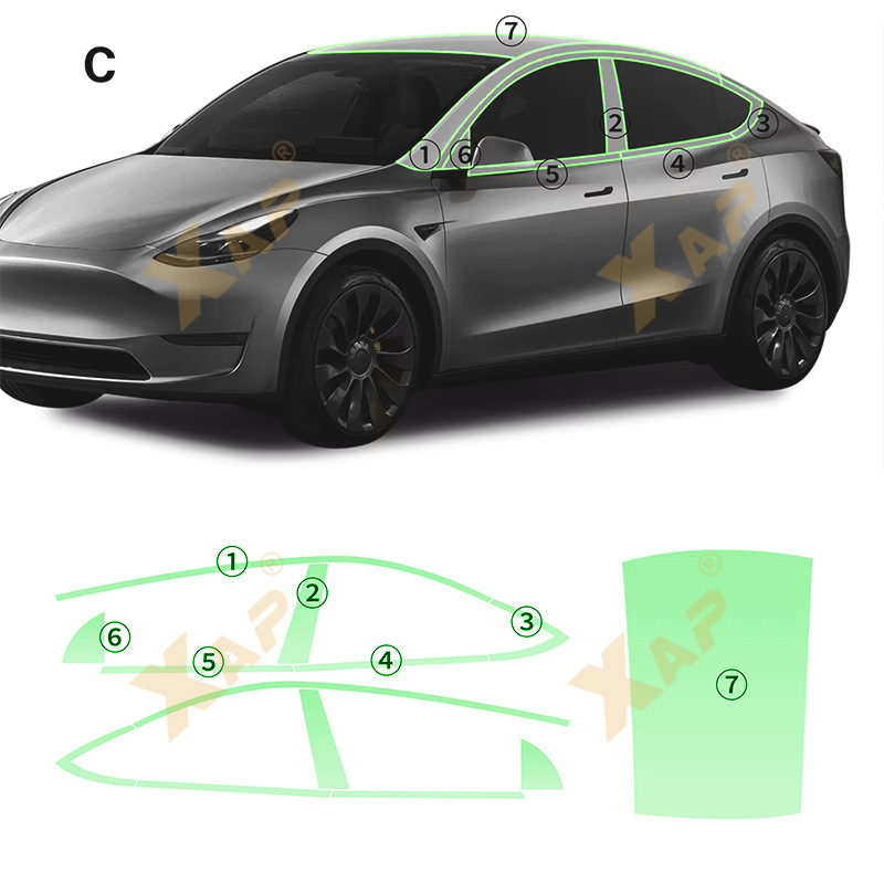Cross-border Tesla modelY TPU Anti-scratch Brightening Invisible Paint Protective Film