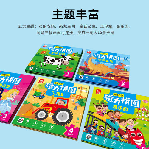 Children's magnetic puzzle advanced educational toy magnetic puzzle board 3-4-5-6 years old puzzle easy to store