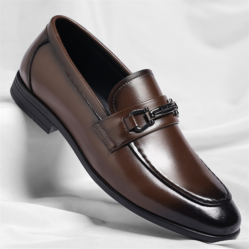 Heren instappers van leer met bit formele zakelijke schoenen_voghion.com