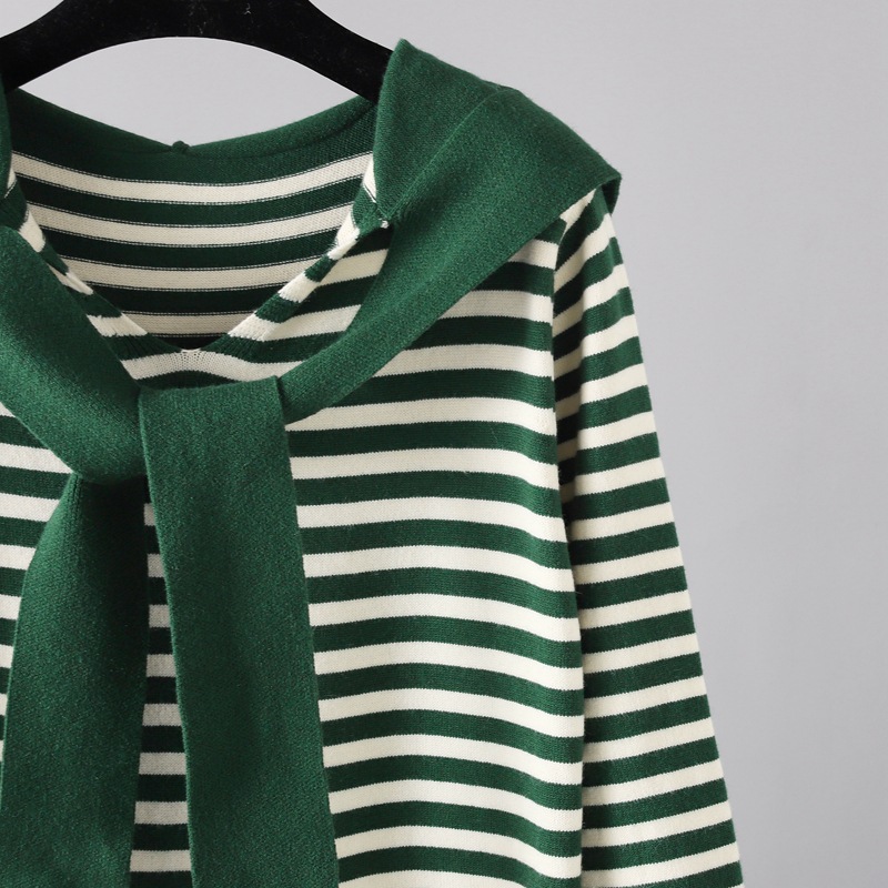 Autumn Winter Striped Slimming Long Sweater Shawl Western Sweater Women Dress 14 Autumn Winter Striped Slimming Long Sweater Shawl Western Sweater Women Dress