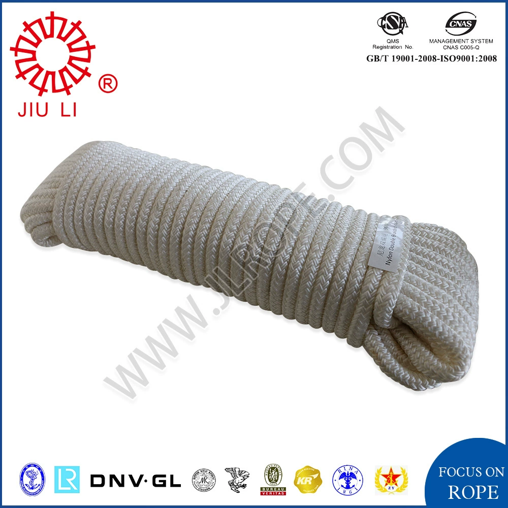 Двухслойная плетеная веревка, нейлоновая веревка, нейлоновая веревка, нейлоновая веревка, спасательная веревка, серая/белая 8 мм/9 мм