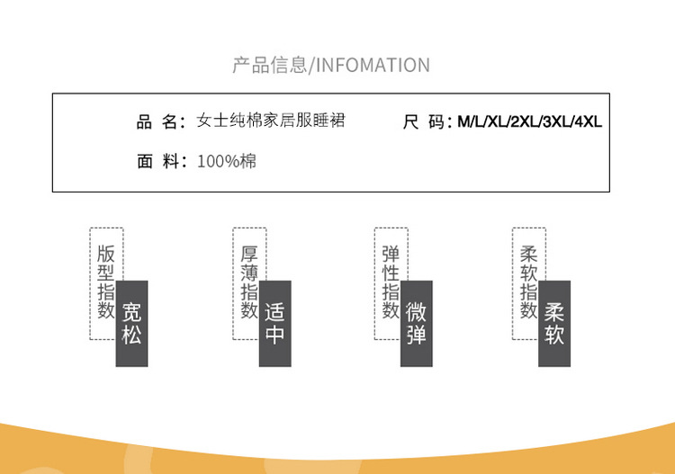 2022新款秋季纯棉睡裙女中长款宽松春秋女款长袖裙子家居服加大码详情4