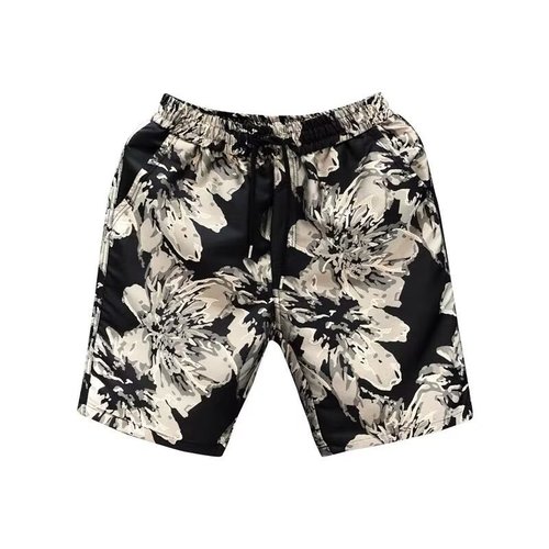 Retro Shorts for Men, Summer Loose Trend Student Five-Pocket Pants Youth Couple Fashion Brand Printed Casual Straight Leg Pants