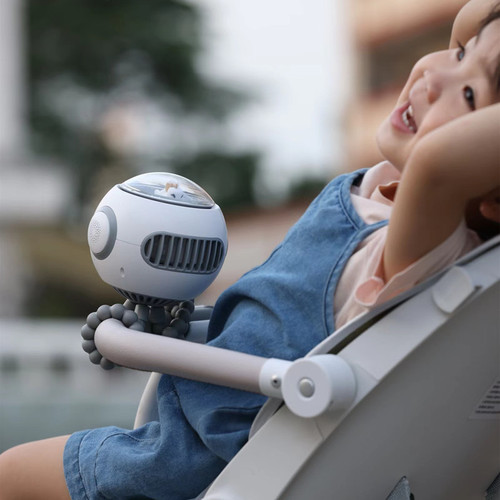 Home Outdoor Creative Portable Wireless Music Octopus Fan USB Charging Mosquito Repellent Swivel Baby Cart Fan