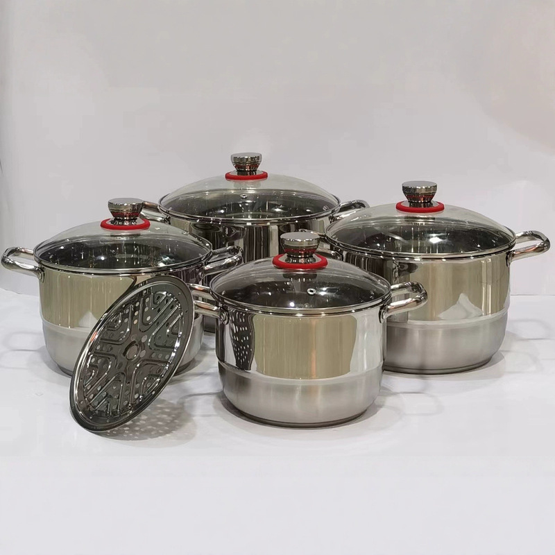 輸出セット調理器具ステンレス厚手スープ鍋蒸し鍋三点セット四点セットCookware set調理器具|undefined
