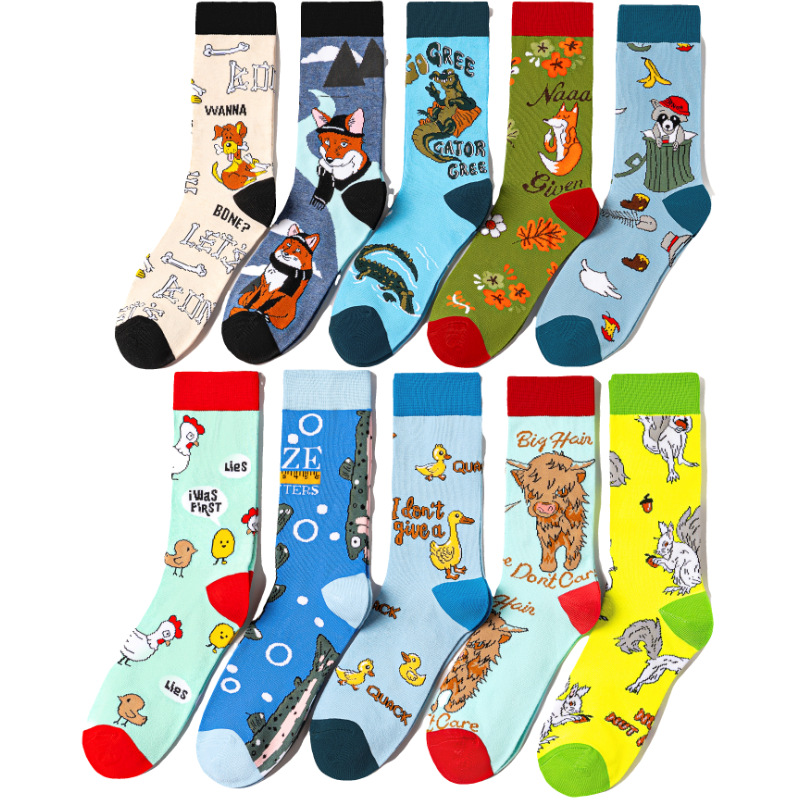 65g Weight Socks Classification Socks Lingerie Type Cotton (more than 50%) Fabric Type A Pair Quantity Casual, Daily Occasion Animal, Color Block Pattern All Seasons Season Unisex Gender Cute Style A Pair Cute Unisex Animal Color Block Cotton (more Than 50%) Crew Socks 6