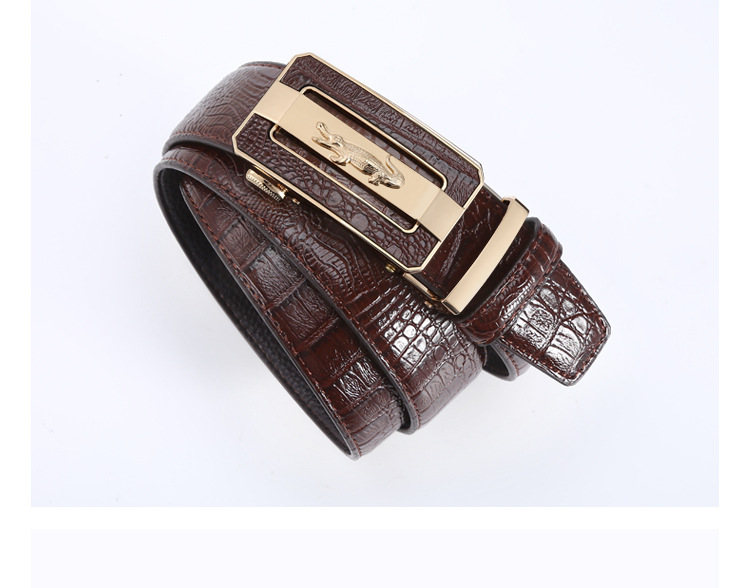 Business Geometric Alloy Leather Men's Leather Belts display picture 2