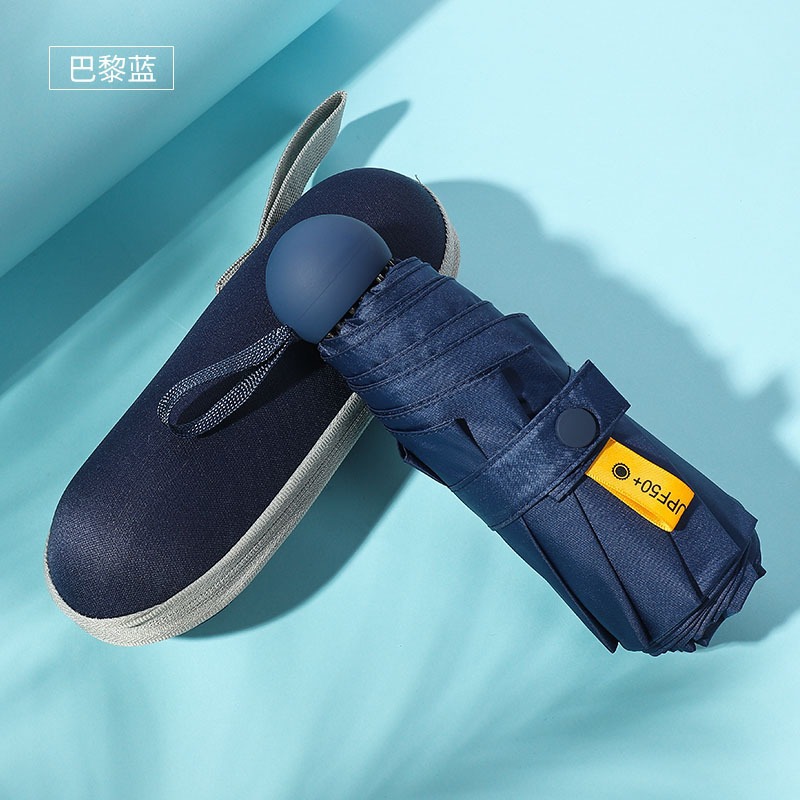 Cápsula paraguas protección solar Protección UV paraguas reforzado de ocho huesos paraguas cinco veces pequeña sombrilla portátil