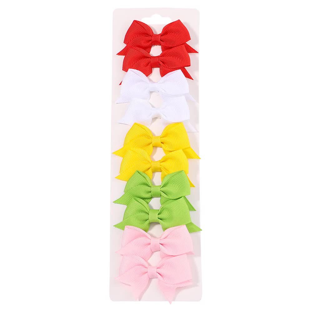 Girl'S IG Style Sweet Solid Color Bow Knot Polyester Ribbed Band Pleated Hair Clip display picture 10